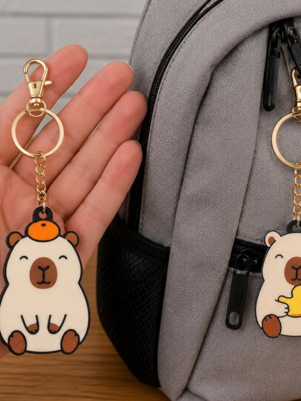 Capybara Keychain - Duck or Tangerine